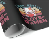 Ramen Lover Cute Cat Eating Japanse noedels Cadeaupapier (Rol Hoek)