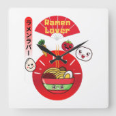 RAMEN LOVER KAWAII STIJL VIERKANTE KLOK (Voorkant)