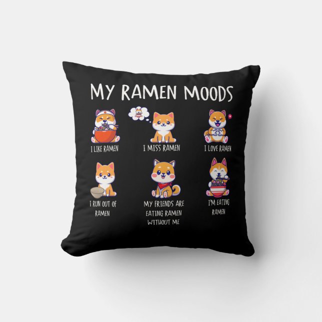 Ramen Lover Shiba Inu Hond Japanse Noedels Ramen M Kussen (Voorkant)