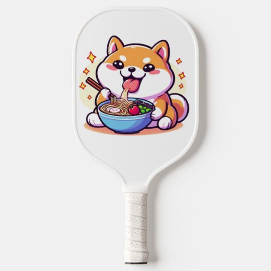 Ramen-Loving Cat Pickleball Paddle – Kawaii Sports (Voorkant)