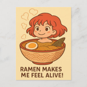 Ramen Maakt Me Voelen Levend Grappige Noedelliefhe Briefkaart