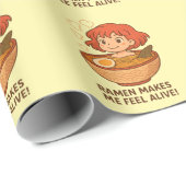 Ramen Makes Me Feel Alive Funny Noodle Lover Cadeaupapier (Rol Hoek)