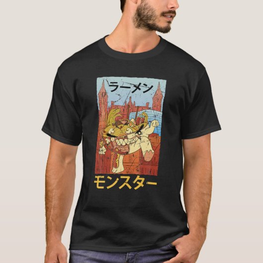 Ramen Monster - Kawaii Anime - Japanse esthetica T-shirt (Voorkant)