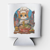 Ramen Neko � Grappige Kat Chef Anime Voedsel Blikjeskoeler (Voorkant)