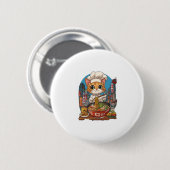 Ramen Neko � Grappige Kat Chef Anime Voedsel Ronde Button 5,7 Cm (Voorkant /achterkant)