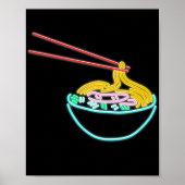 Ramen Noodle Bowl Chopstick Retro Poster (Voorkant)