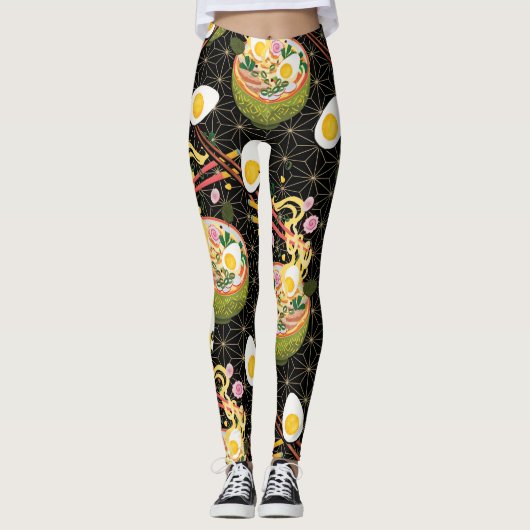 Ramen Noodle Bowl print yoga-leggings Leggings (Voorkant)
