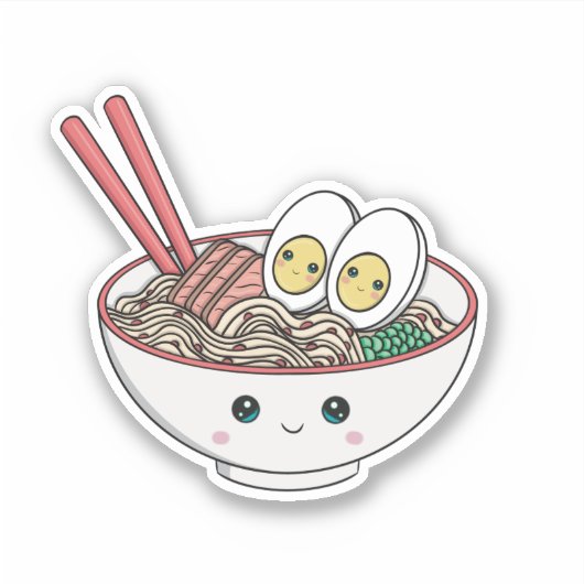 Ramen Noodle Bowl Sticker (Voorkant)