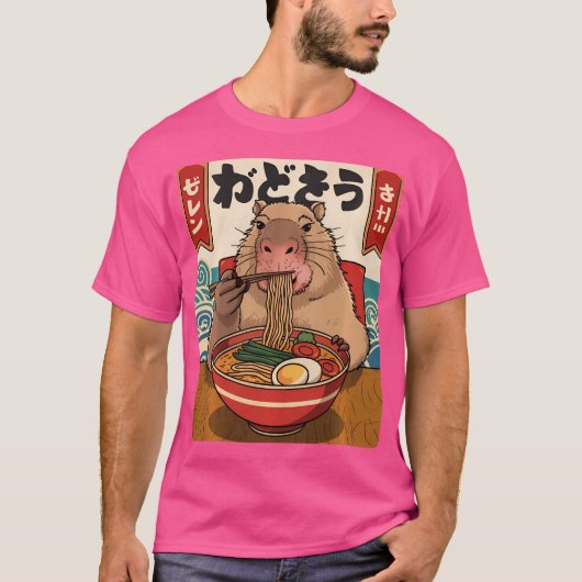 Ramen Noodle Capybara Kawaii Anime Ramen Capybara T-shirt (Voorkant)