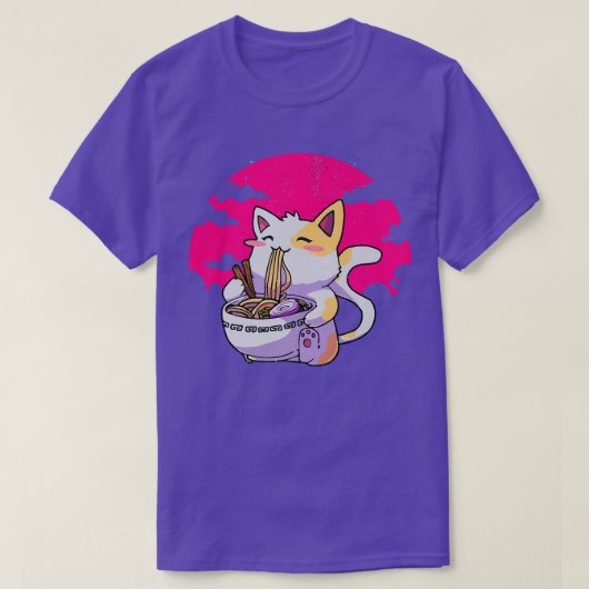 Ramen Noodle Cat Kat Kitten Feline Mannen T-shirt (Design voorkant)