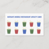 Ramen Noodle Cups Asian Restaurant Loyalty Rewards Visitekaartje (Voorkant)