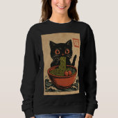 Ramen Noodle Eating: Cat Dames sweatshirt (Voorkant)