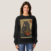 Ramen Noodle Eating: Hippo Dames sweatshirt (Voorkant volledig)