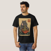 Ramen Noodle Eating: Hippo Mannen T-shirt (Voorkant volledig)