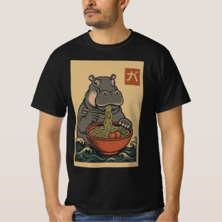 Ramen Noodle Eating: Hippo Mannen T-shirt