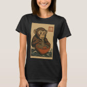 Ramen Noodle Eating: Monkey T-shirt voor dames (Voorkant)