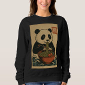 Ramen Noodle Eating: Panda Dames sweatshirt (Voorkant)