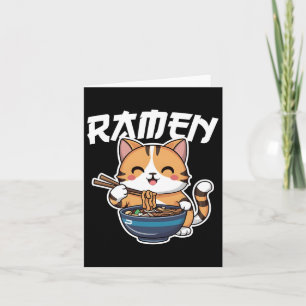 Ramen Noodle Neko Cat Japanese Kawaii Manga Anime Kaart