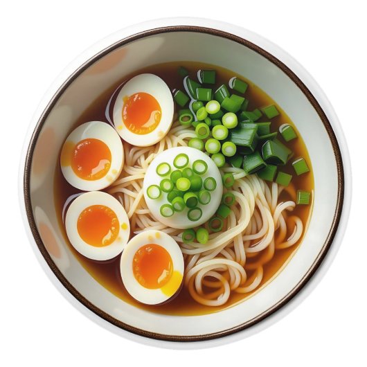 Ramen Noodle Soep met Eieren Keramische Knop (Voorkant)