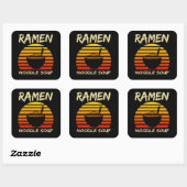 Ramen Noodle Soup Kawaii Japan Noodles Vierkante Sticker (Vel)