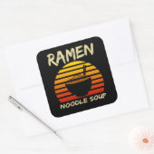 Ramen Noodle Soup Kawaii Japan Noodles Vierkante Sticker (Envelop)