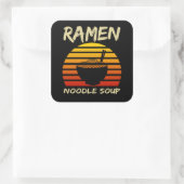 Ramen Noodle Soup Kawaii Japan Noodles Vierkante Sticker (Tas)