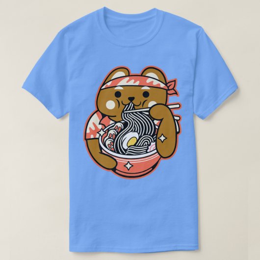 Ramen Noodles Anime Kawaii schattig beer japanese  T-shirt (Design voorkant)
