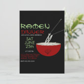 Ramen Noodles Asian Bowl Party Feestdagenkaart (Staand voorkant)