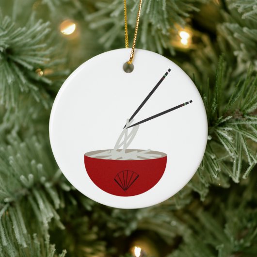 Ramen Noodles Asian Bowl Party Keramisch Ornament (Boom)