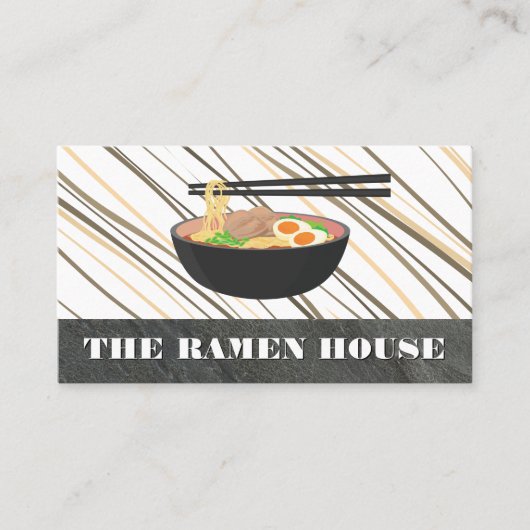 Ramen Noodles Bowl en Chopsticks Visitekaartje (Voorkant)