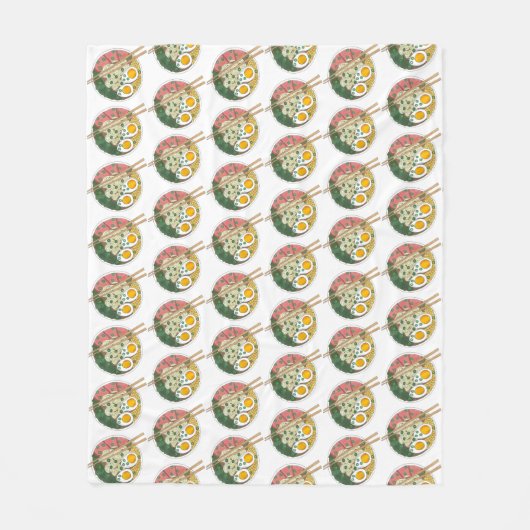 Ramen Noodles Bowl Japans restaurant Foodie Fleece Deken (Voorkant)