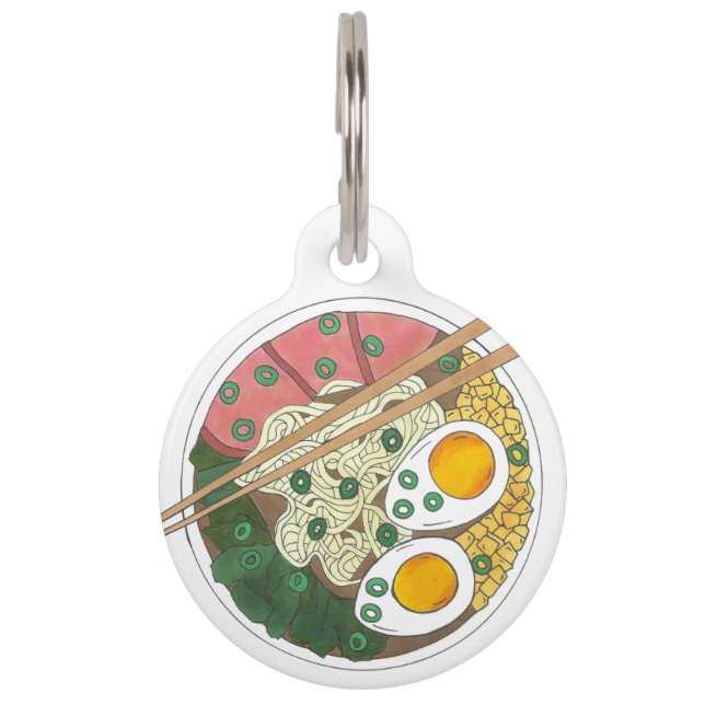 Ramen Noodles Bowl Japans restaurant Foodie Huisdierpenning (Voorkant)