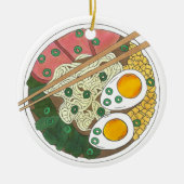 Ramen Noodles Bowl Japans restaurant Foodie Keramisch Ornament (Voorkant)