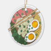 Ramen Noodles Bowl Japans restaurant Foodie Keramisch Ornament (Links)