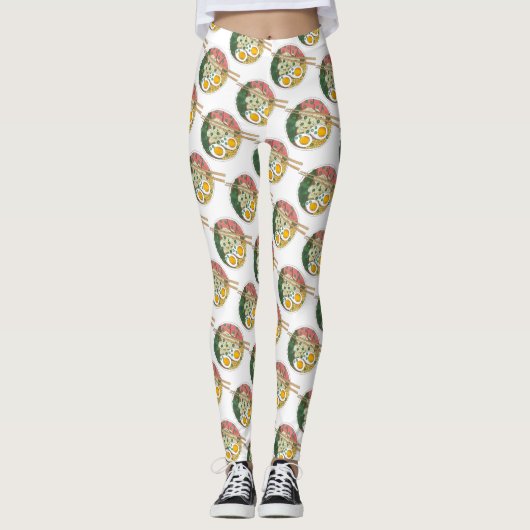 Ramen Noodles Bowl Japans restaurant Foodie Leggings (Voorkant)