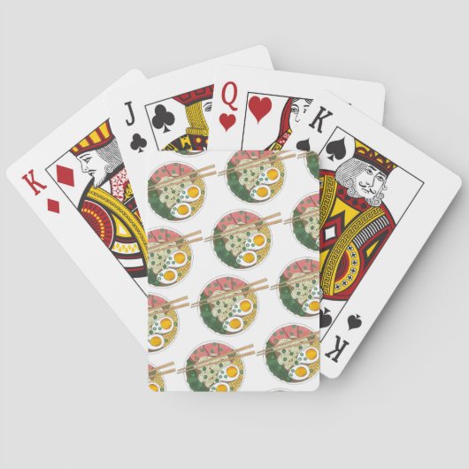 Ramen Noodles Bowl Japans restaurant Foodie Pokerkaarten (Achterkant)