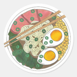 Ramen Noodles Bowl Japans restaurant Foodie Ronde Sticker