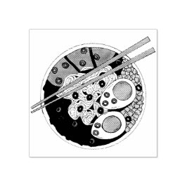 Ramen Noodles Bowl Japans restaurant Foodie Rubberstempel