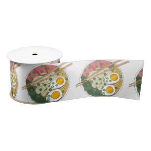 Ramen Noodles Bowl Japans restaurant Foodie Satijnen Lint