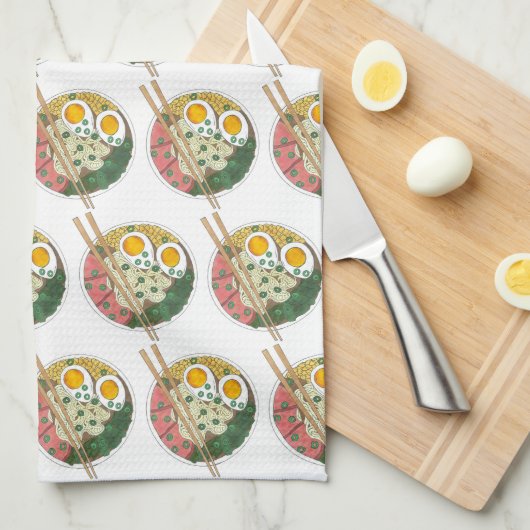 Ramen Noodles Bowl Japans restaurant Foodie Theedoek (Quarter Fold)