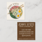 Ramen Noodles Bowl Japans restaurant Foodie Vierkante Visitekaartje (Voorkant / Achterkant)