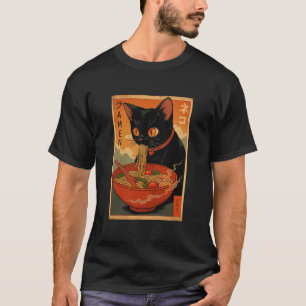 Ramen Noodles Cat Japan Kawaii Retro Cats Mang T-shirt