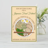 Ramen Noodles Chopsticks Japans voedselfestival Kaart (Staand voorkant)