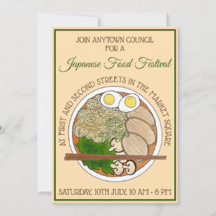 Ramen Noodles Chopsticks Japans voedselfestival Kaart