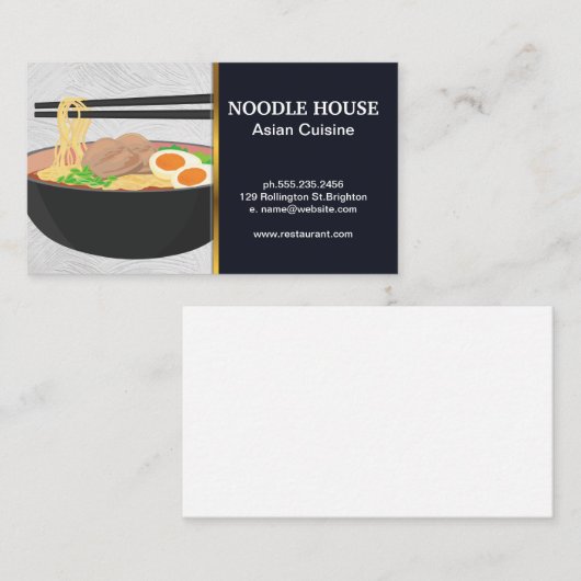 Ramen Noodles | Chopsticks Visitekaartje (Voorkant / Achterkant)