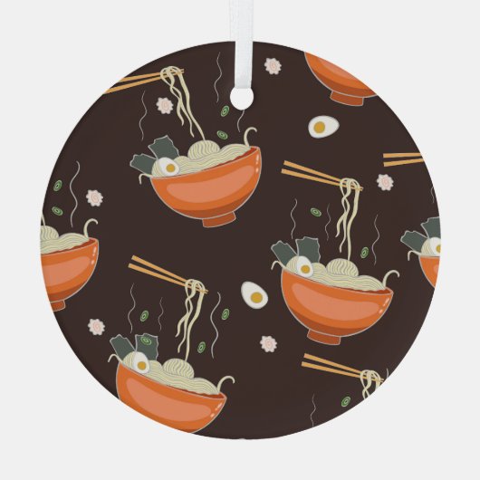Ramen Noodles: graphics Glas Ornament (Achterkant)