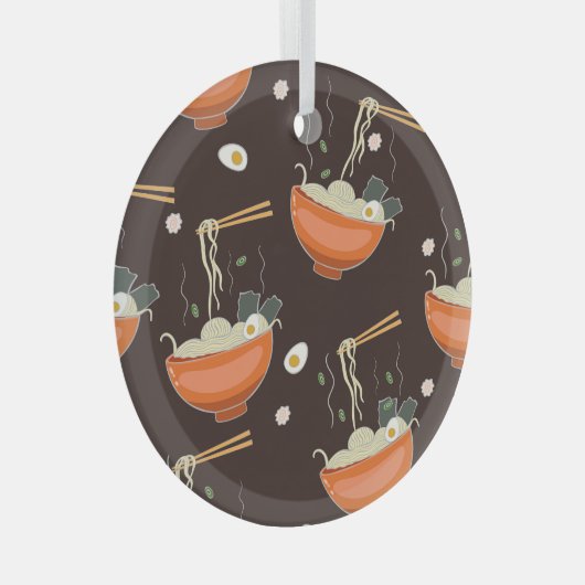 Ramen Noodles:  graphics Glas Ornament (Voorkant Rechts)