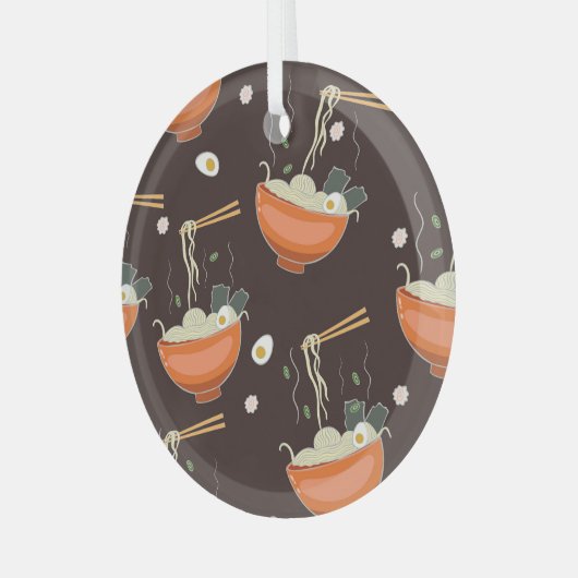 Ramen Noodles:  graphics Glas Ornament (Voorkant links)