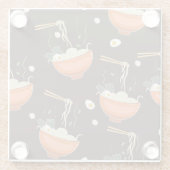 Ramen Noodles: graphics Glazen Onderzetter (Achterkant)