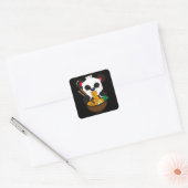 Ramen Noodles Kitsune Fox Kawaii Anime Neko Japan Vierkante Sticker (Envelop)